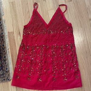 Free People Red Sequin Mini Dress